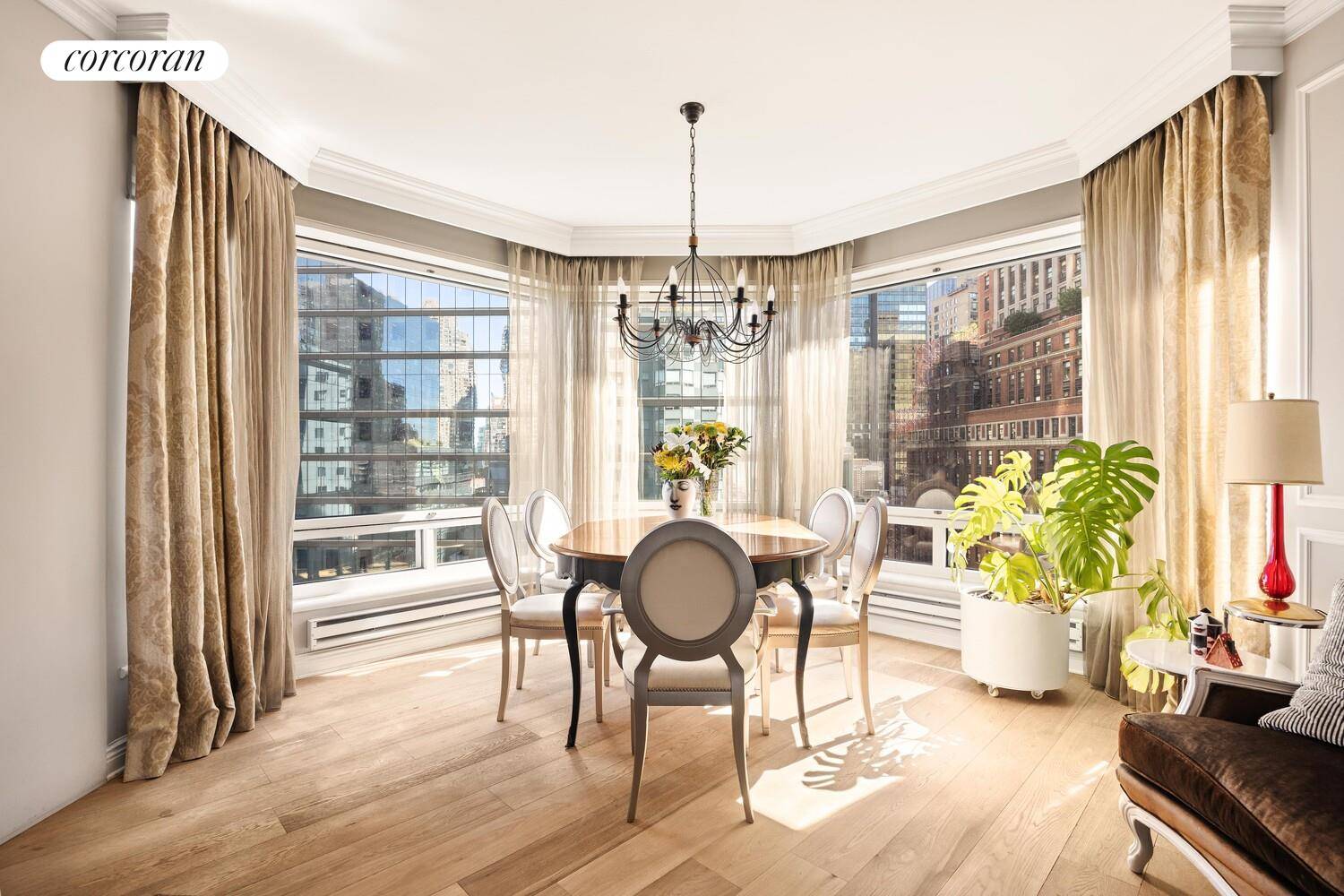 Perched above Columbus Circle, this beautifully renovated 2 bedroom, 2 bathroom residence was reimagined by its designer architect owner.