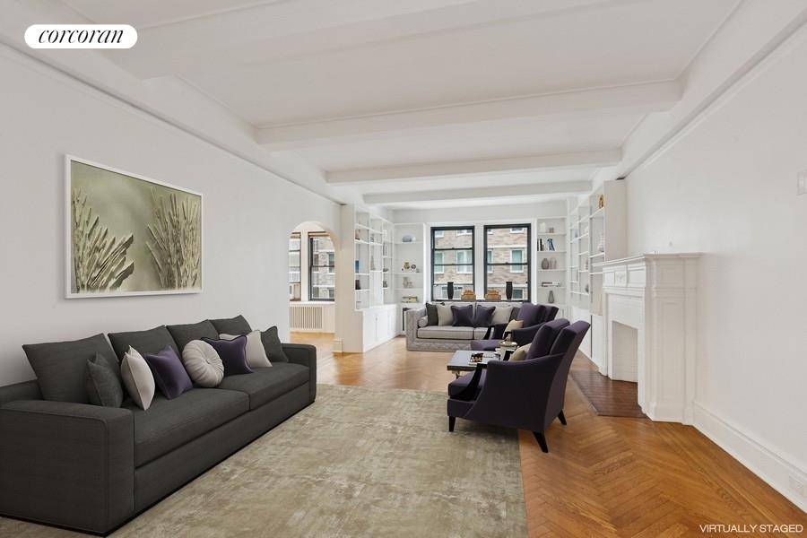 7 large rooms, 3 4 bedrooms, 3 full baths and 3 storage units in the basement that transfer with the apartment and pet friendly.