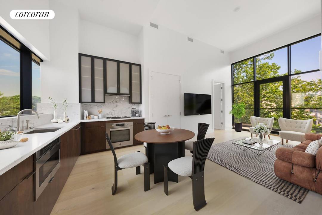 70 In Contract Closings Imminent Welcome to Residence 4C at Opal 33, an architecturally striking two bedroom, two bathroom retreat that unites modern design, dramatic volume, and boutique comfort.