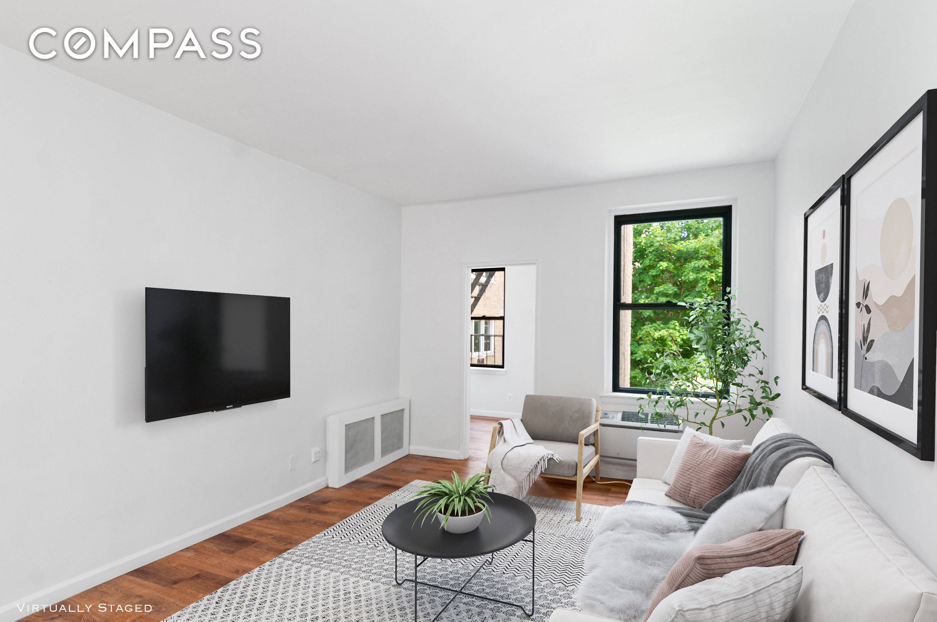 Fall in love with this newly renovated 1 bedroom with calming views of trees and westerly natural light.