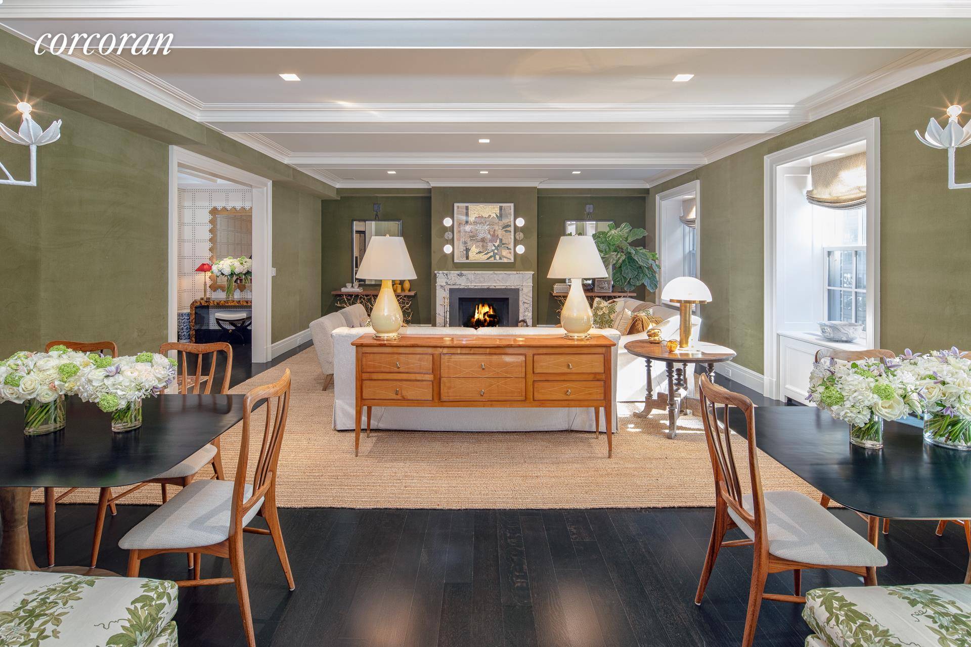 A prewar architectural masterpiece, this sun flooded south facing corner duplex was recently renovated by renowned architectural firm Hottenroth Joseph in partnership with designer Anne Burke.