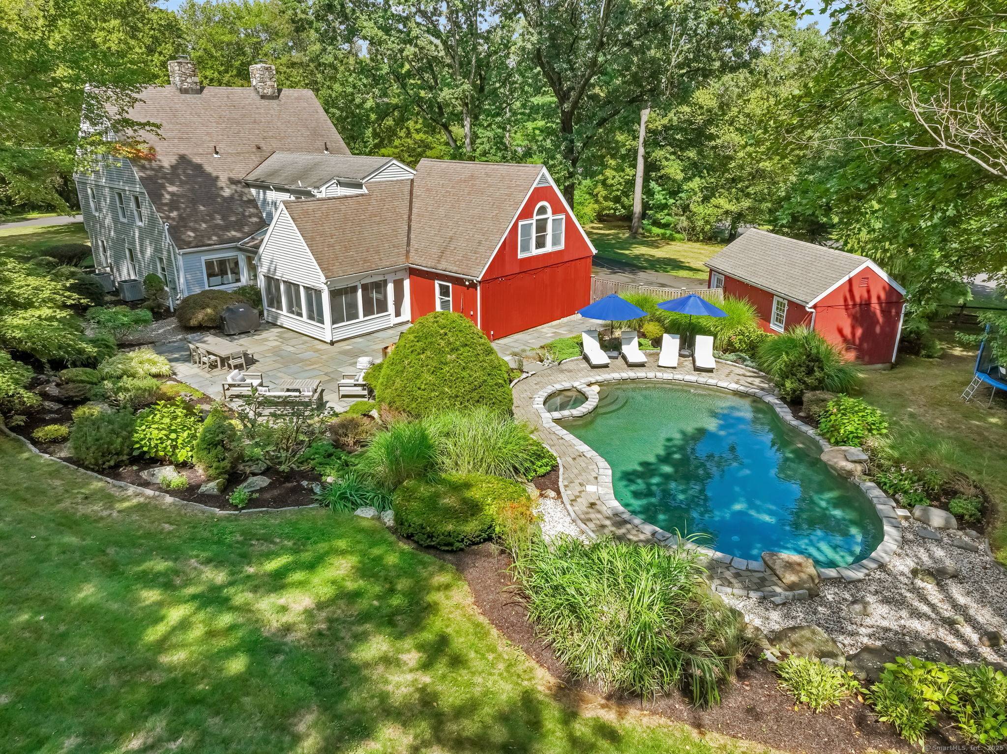 Exceptional Colonial Farmhouse Retreat Set on 2 private acres in a sought after cul de sac and neighborhood off prestigious Umpawaug Road, this 4, 000 sq ft residence offers a ...