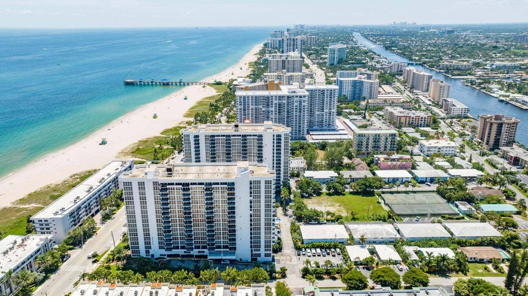 Excellent intracoastal and ocean views from this spacious corner 2 bedroom 2 bath unit offering two balconies.