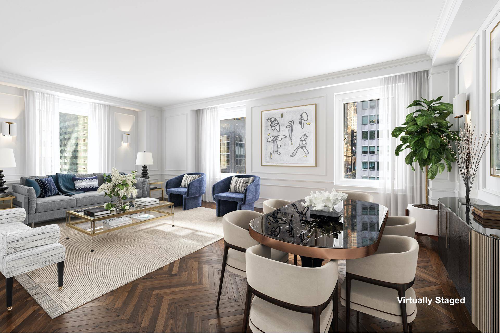 Five star living on the south west corner of the legendary full service Ritz Tower with views of Billionaires Row, Park Avenue and more !