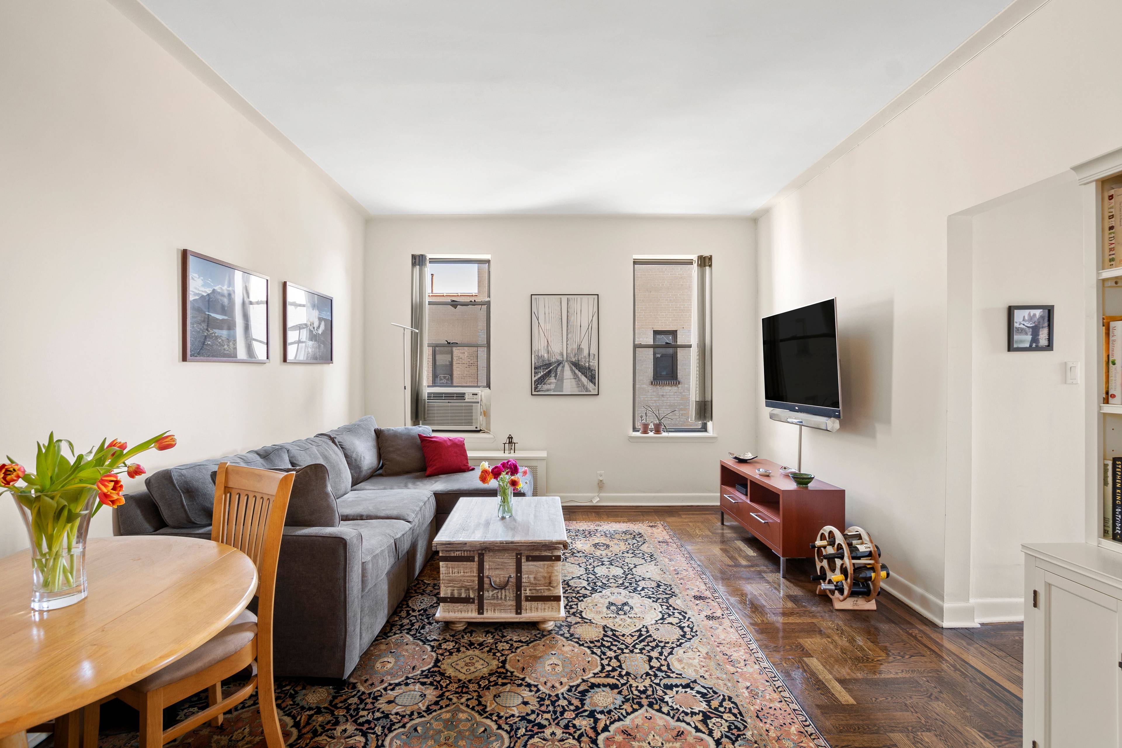 This stunning, oversized, and sun drenched 1 bedroom home is perched on the top floor of this pre war gem located in the heart of Prospect Lefferts Gardens.