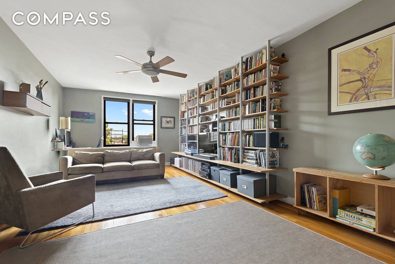 Sunny, expansive TOP FLOOR two bedroom, two bathroom apartment in a great Jackson Heights location.