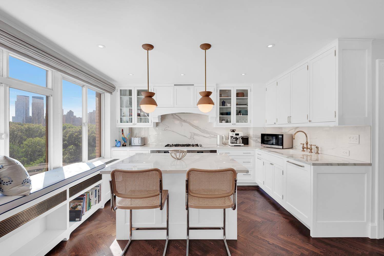 With dramatic views of Central Park and the skyline, this is a one of a kind apartment.