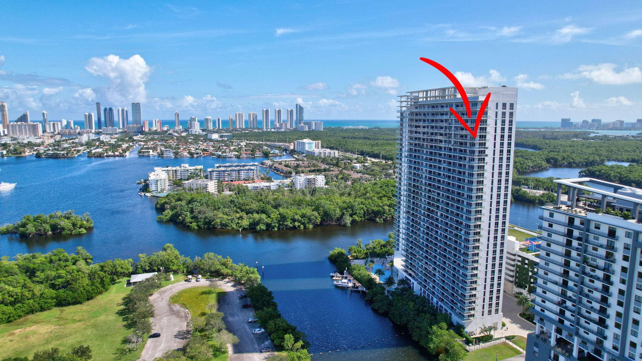 True luxury, Corner unit with panoramic views of the Intracostal, Oleta Park and Sunny Isles skyline.