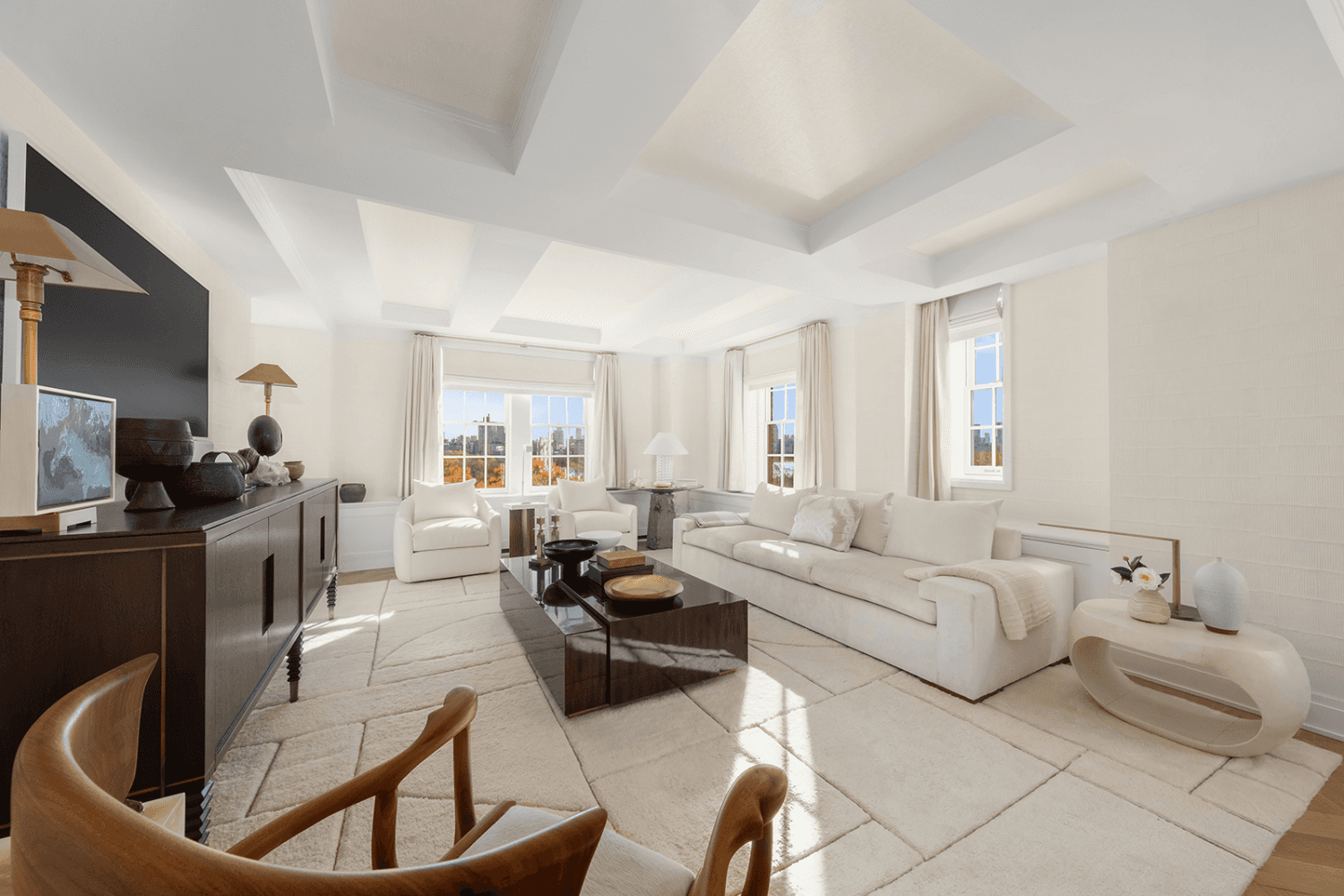 Storybook two bedroom, two bathroom with breathtaking, unobstructed park views that extend above Central Park and stretch all the way to the Midtown Manhattan skyline.
