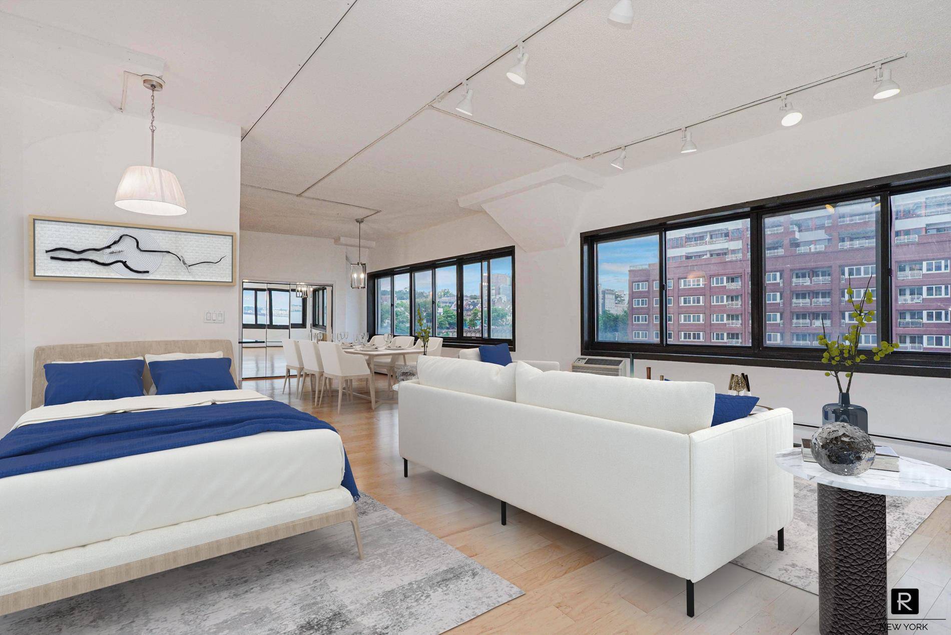 Uniquely magical and suprisingly quiet, this corner loft with windows on 2 of four walls gives you salt water cross ventilation while overlooking breathtaking views of Manhattan, NJ and Bklyn ...