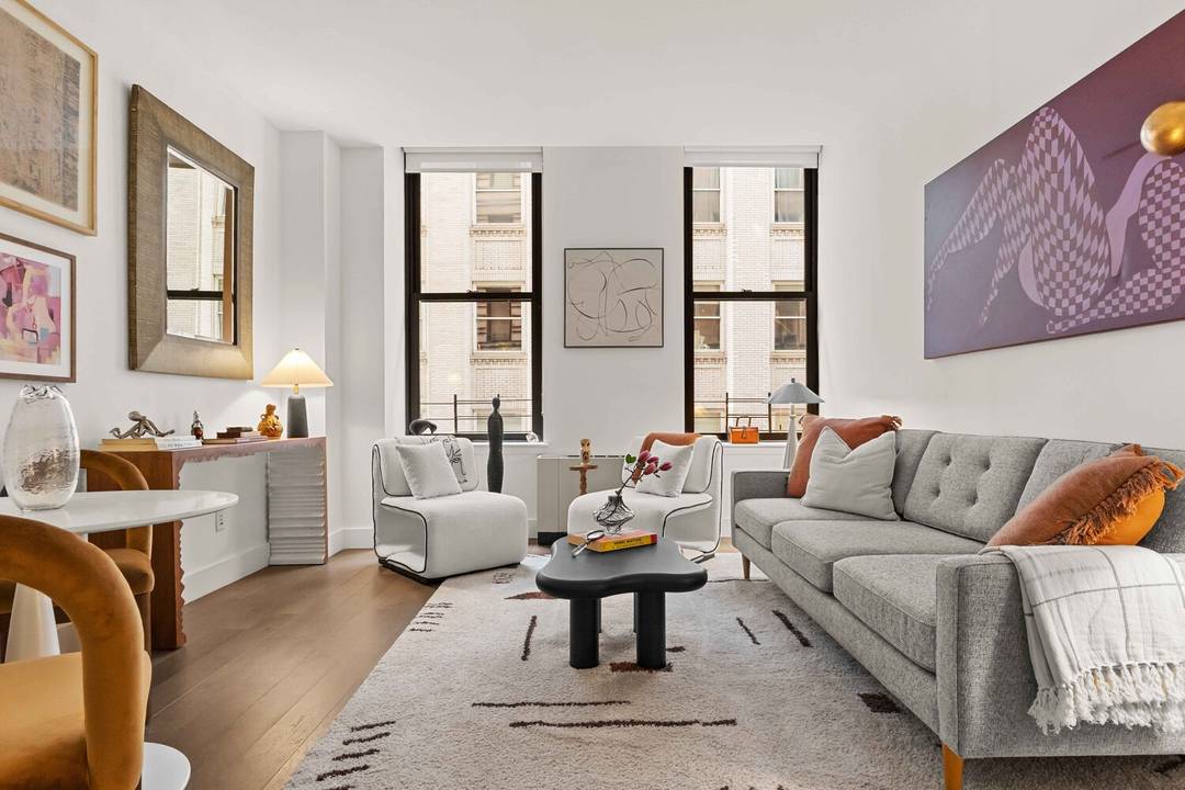 Residence 15K is a spacious two bedroom home with a nearly 19 foot wide living area and a thoughtfully designed split bedroom layout for privacy.