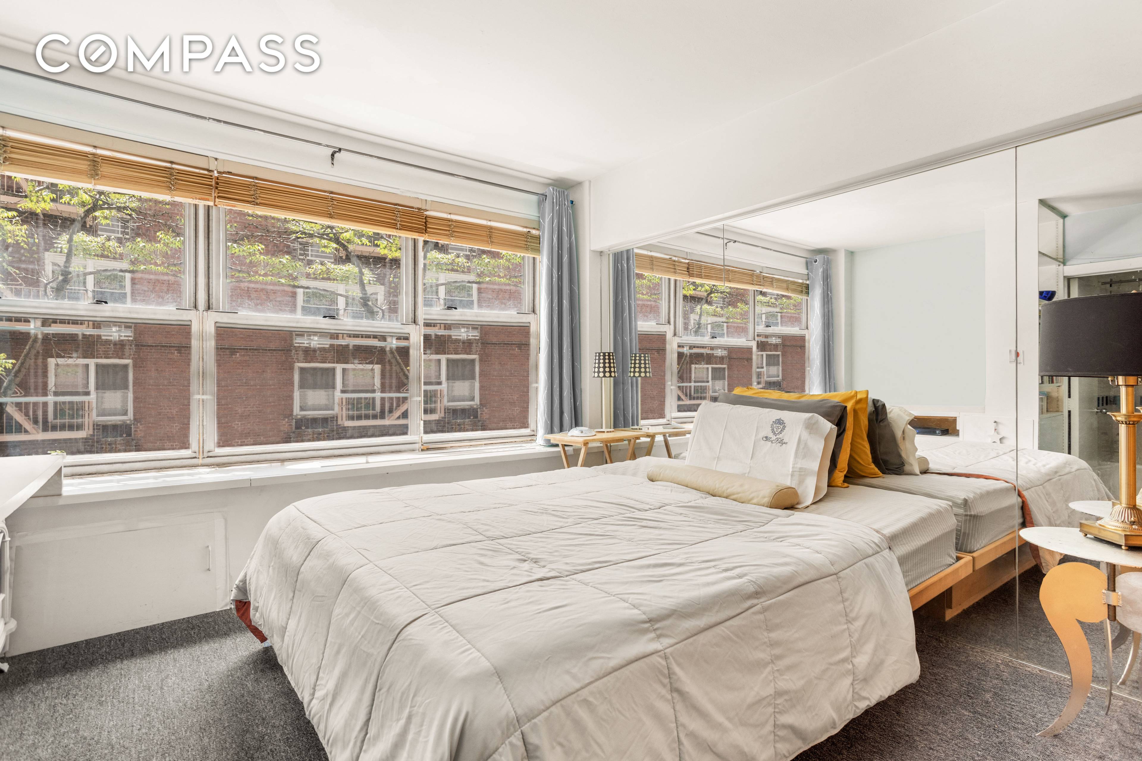 2 O is a sunny, south facing, and pin drop quiet studio in The Geneva, a full service building.