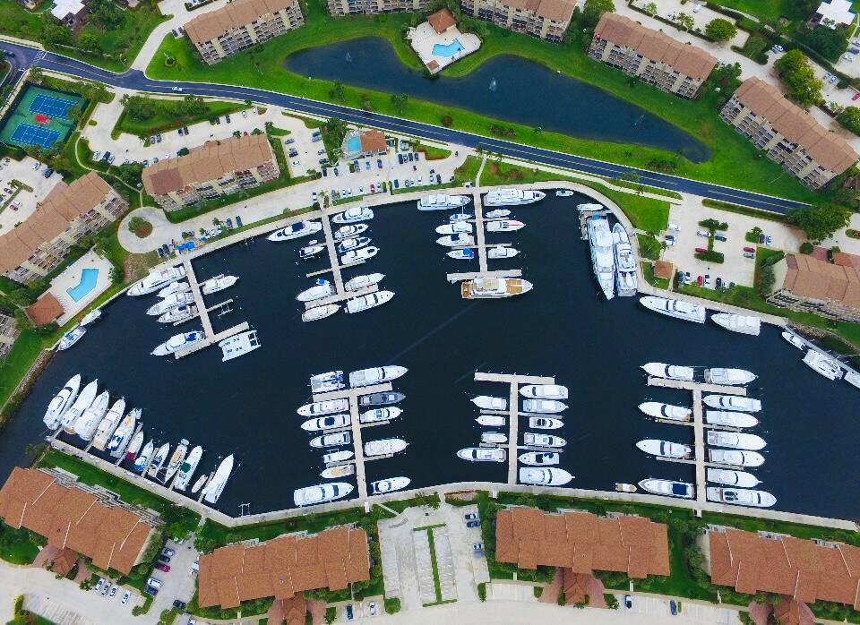 One of the widest docks in the Bluffs Marina.