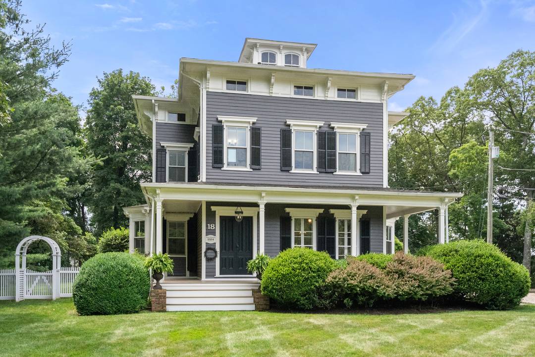 Historic just renovated Rufus Wakeman home is strategically located in Westport, CT on a beautiful, level, professionally landscaped, and private 0.