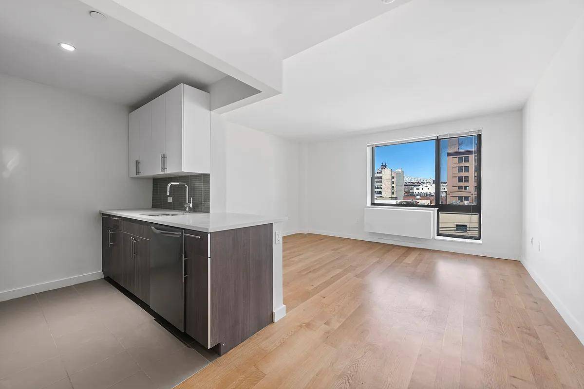 AVAILABLE IMMEDIATELY VIRTUAL TOURS AVAILABLE RENT STABILIZED BUILDING NO SECURITY DEPOSIT REQUIRED WITH A SMALL FEE TO RHINO PRIVATE GARAGE PARKING AVAILABLE Located in Hunters Point, this expansive 1 bedroom ...