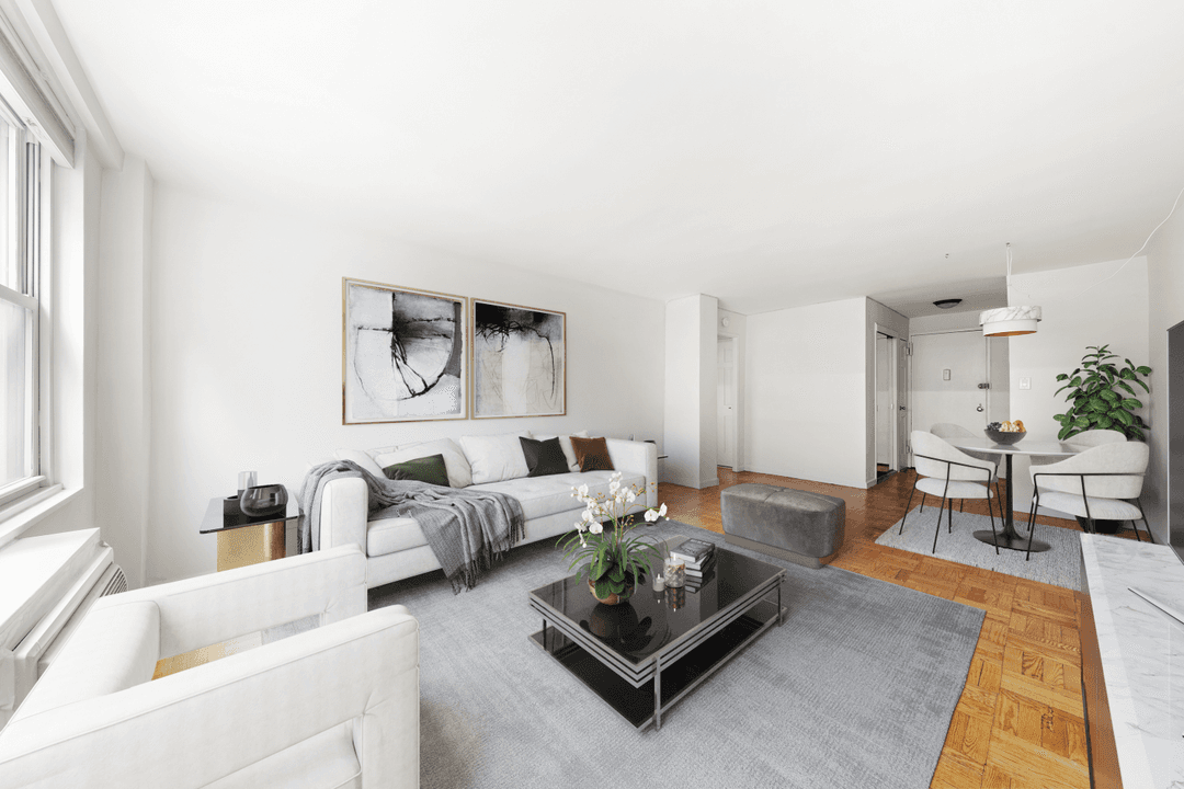 Spacious and bright one bedroom co op located in The Sterling, one of Midtown East's most sought after full service buildings.