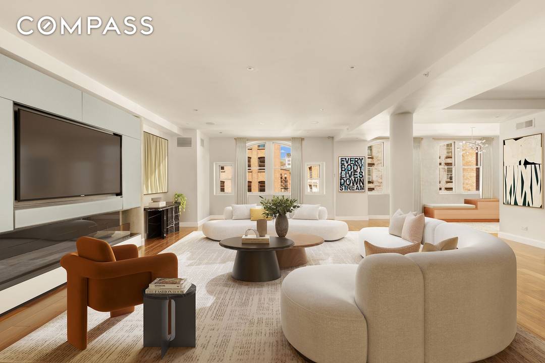 Residence 3C at 60 Beach Street is a grand 2, 793 square foot 3 bedroom full service Condo Loft with a doorman in the heart of landmarked TriBeCa.