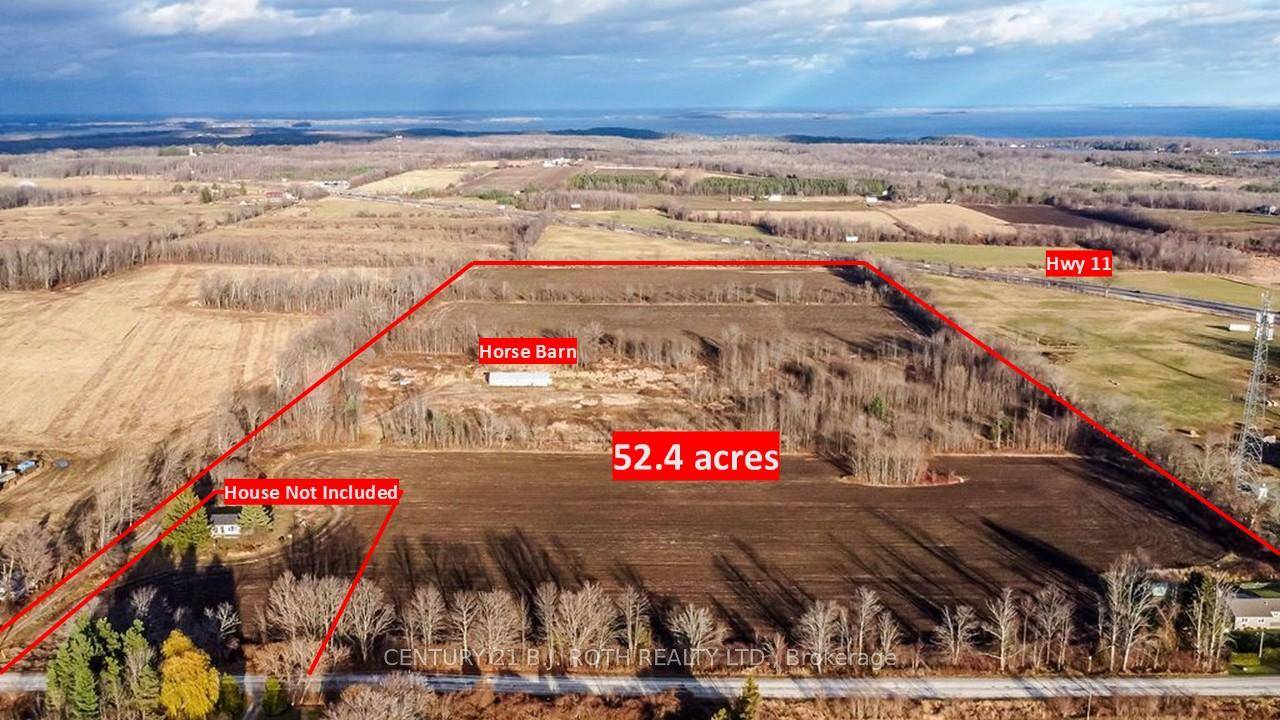 52. 4 acre farmland amp ; horsebarn less than a minute to Hwy 11 in a very desirable area based on its proximity to Orillia amp ; Barrie !