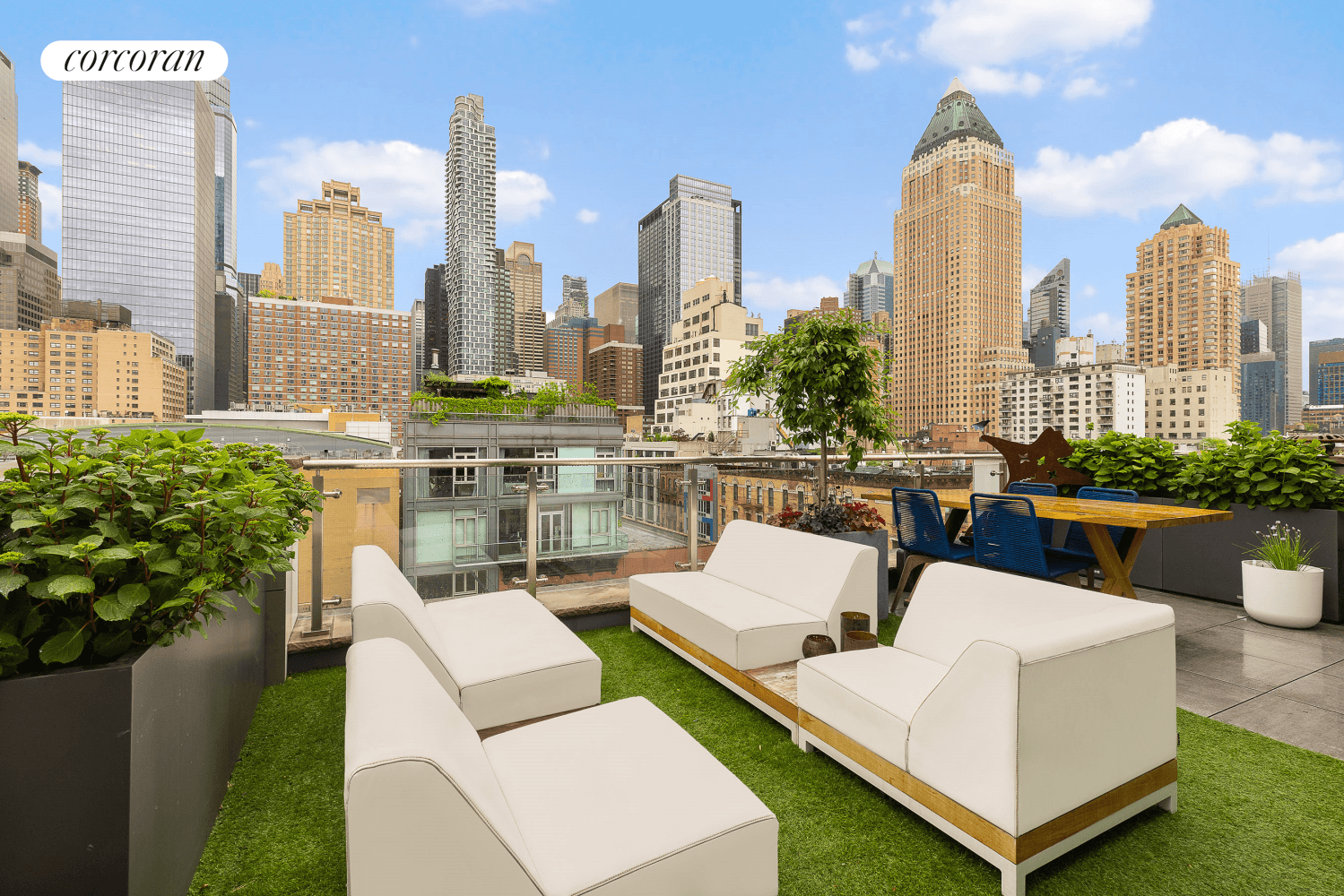 Prepare to be wowed ! There is nothing on the rental market like this private penthouse paradise perched atop a boutique new development condo in prime Hell's Kitchen.