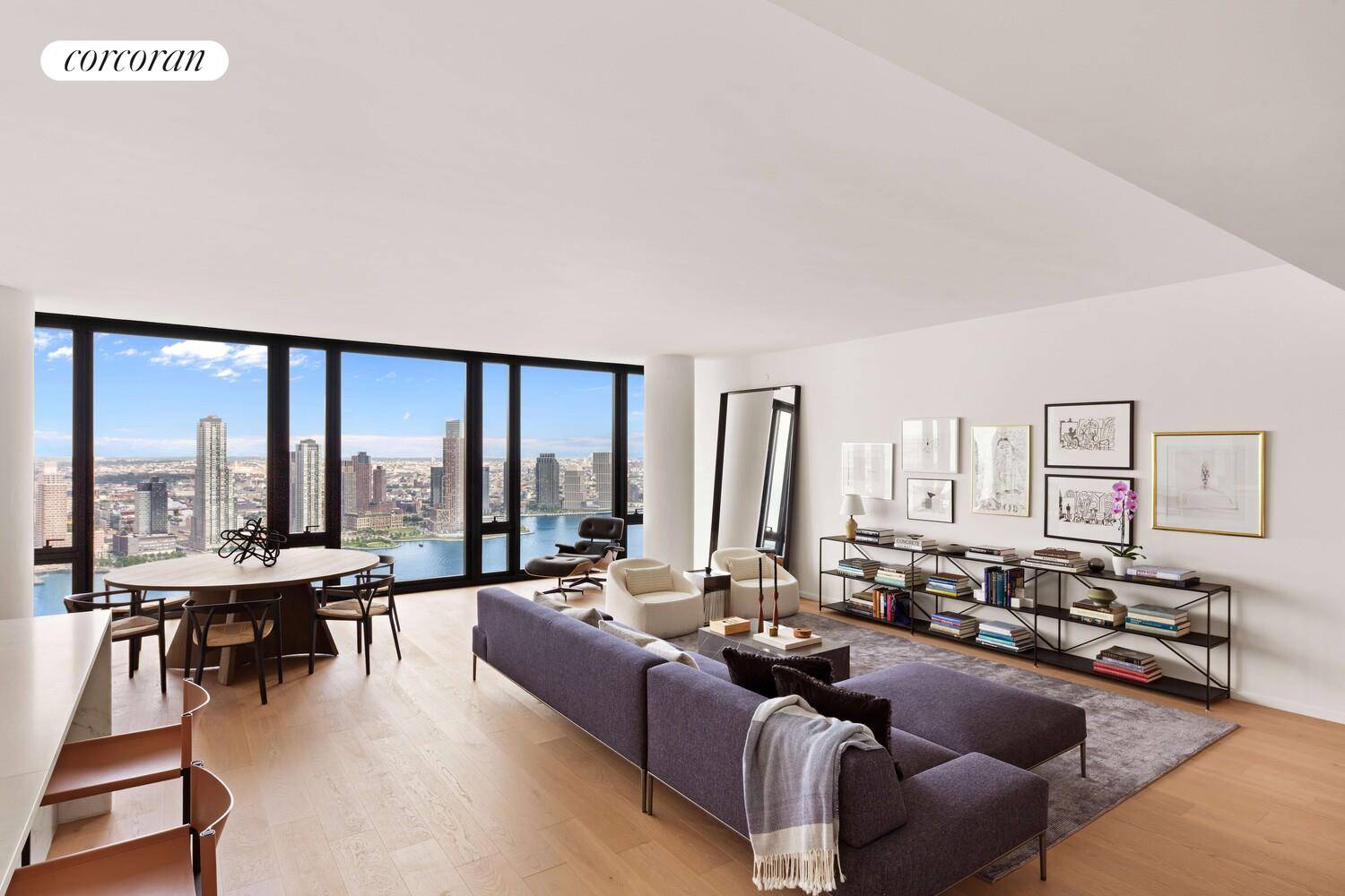 Residence 41A at One United Nations Park is a 2, 900sf four bedroom, four bathroom plus powder room residence overlooking the East River.