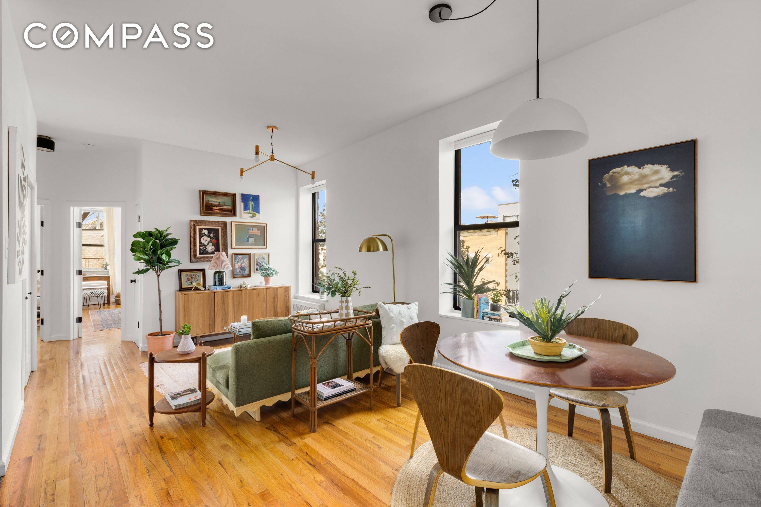 This corner 2BD 1BA co op offers three exposures and eight windows in total for maximum light and airiness.