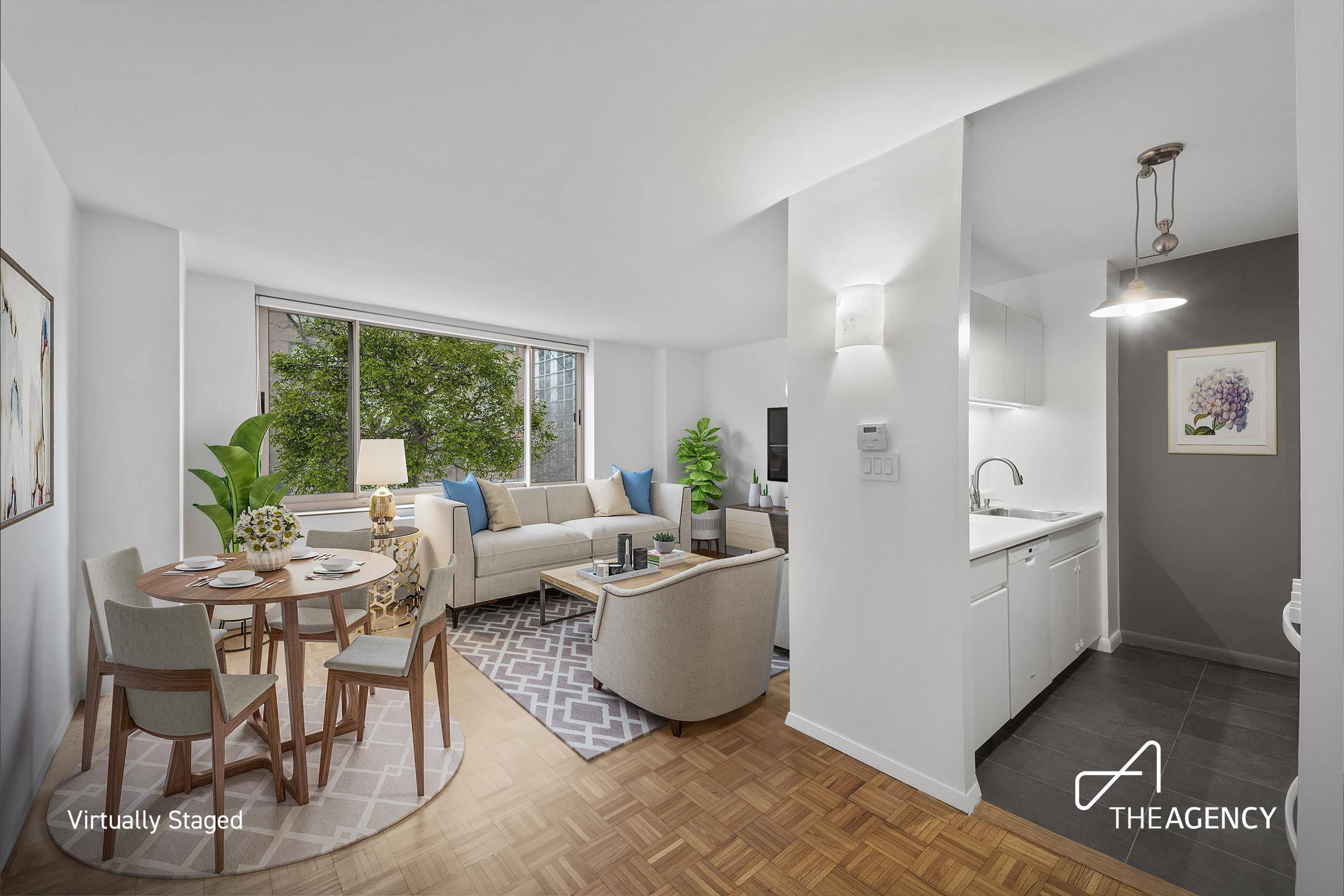 Apartment 3A is a charming move in ready one bedroom with a serene tree line view.