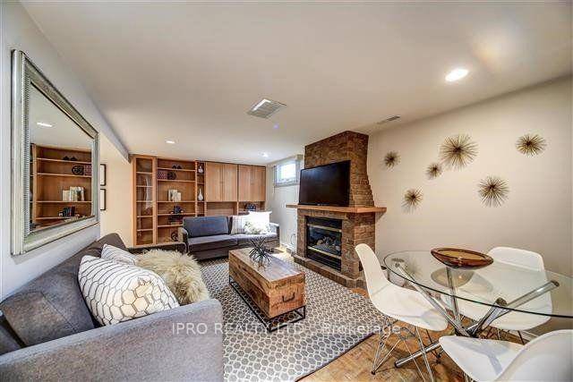 Bright and spacious basement at 109 Vanbrugh Ave, Scarborough, featuring private space, wood floors, gas fireplace, kitchen, large bedrooms and more.
