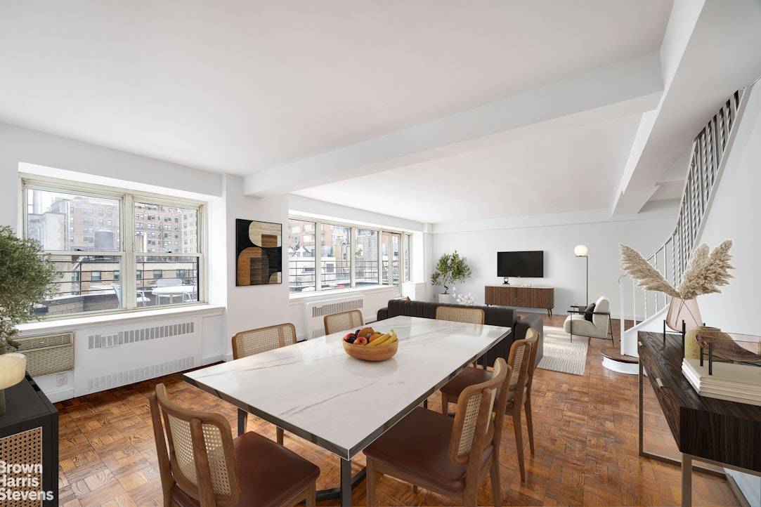 This unique apartment awaits your own special touch in design.