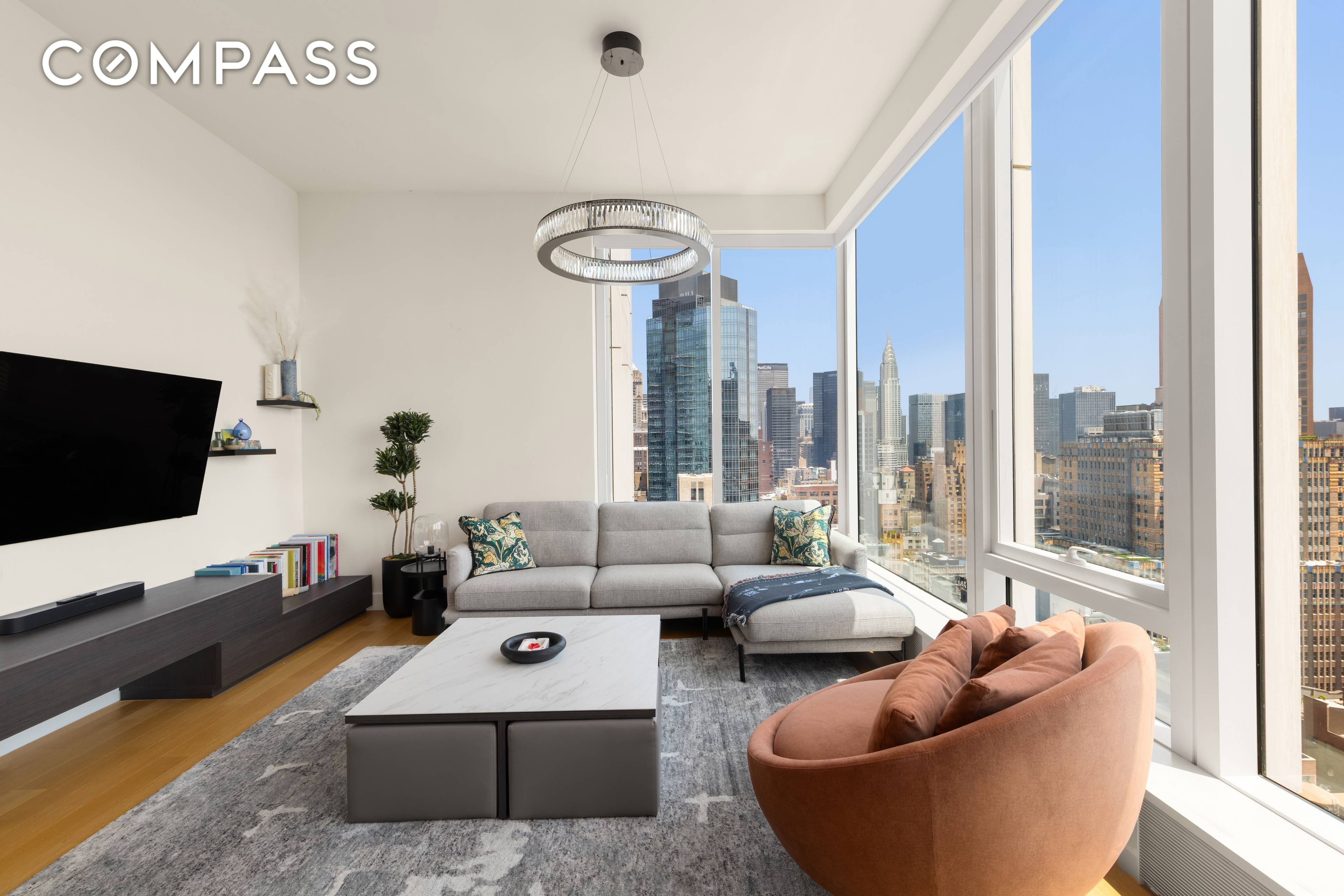 Corner light with 10 foot tall windows making this home feel open and inviting.
