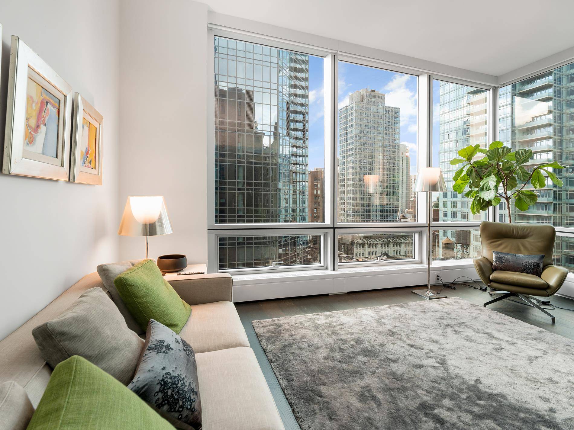 Welcome to your spacious, elegant and light corner 1 bedroom and 1.
