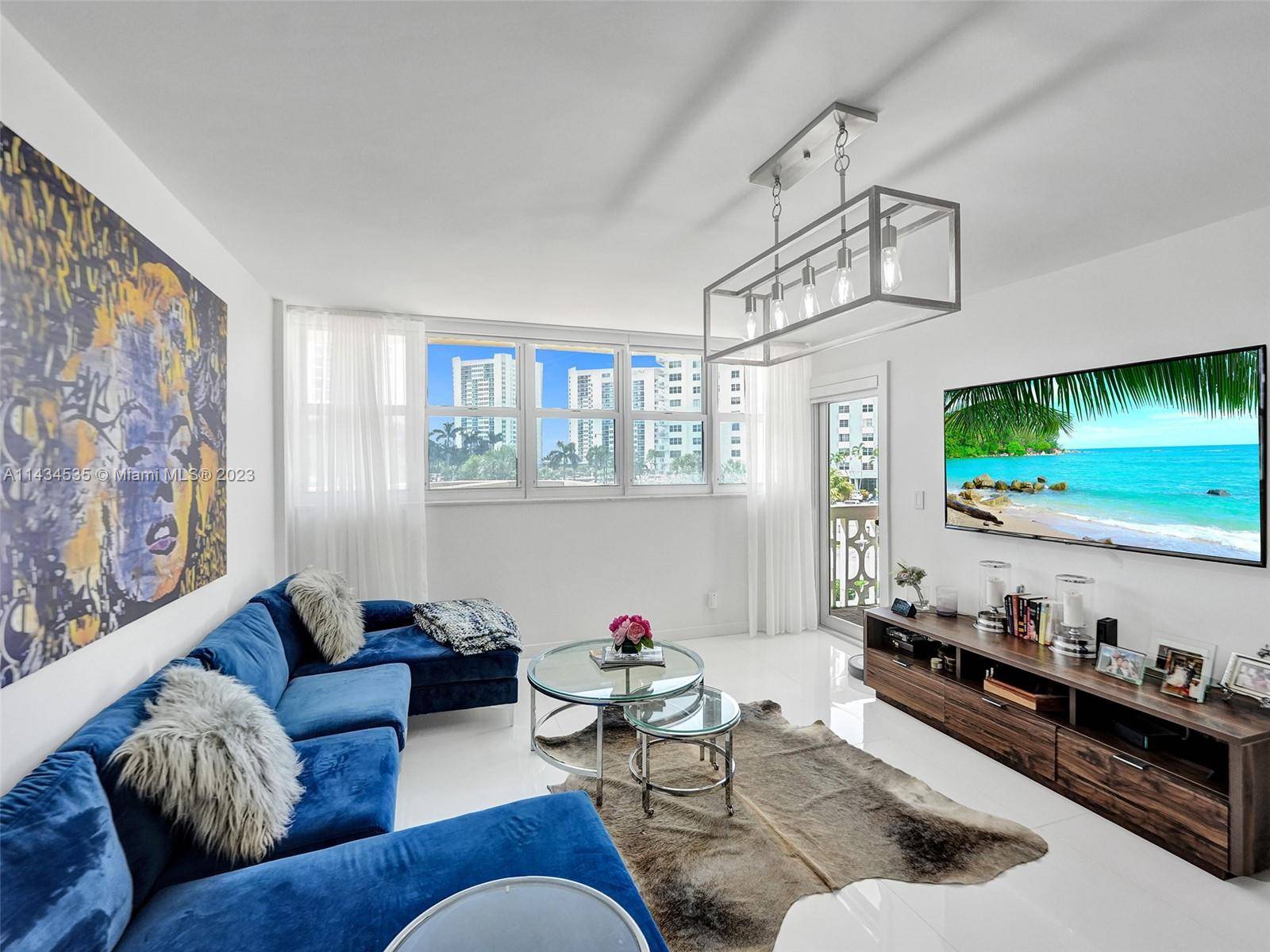 Beautifully renovated fully furnished turn key 1 1 located in the heart of Hallandale Beach, directly across the street from the ocean.
