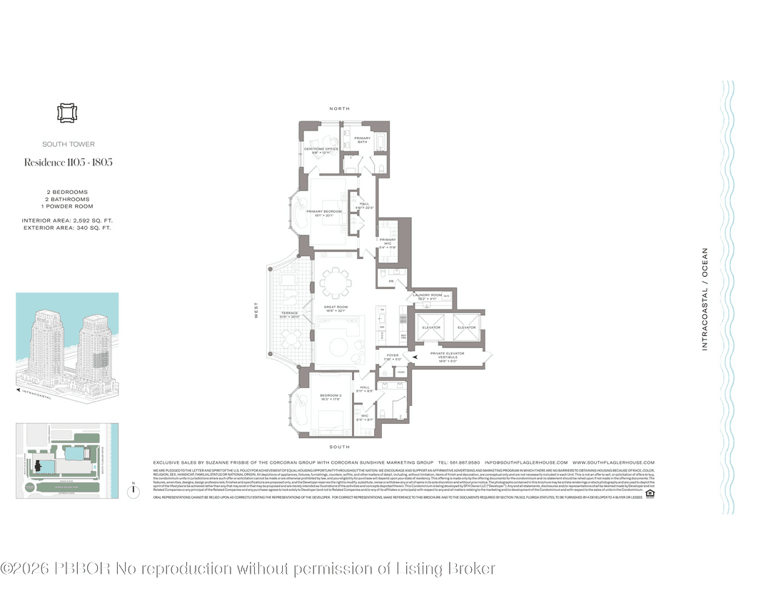 South Tower Residence 1405 at South Flagler House is a beautifully appointed west facing 2 BR, 2.