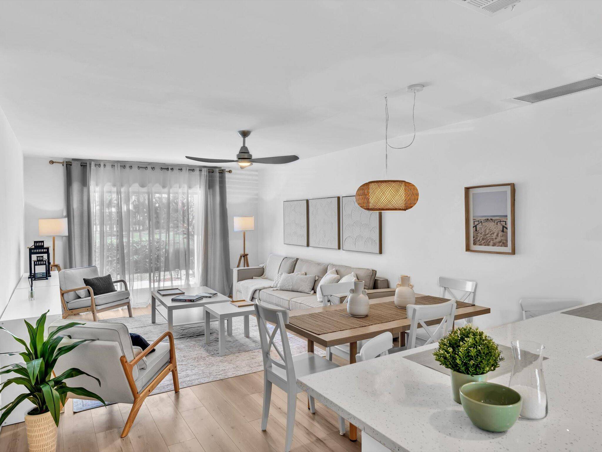 Step into this stunningly and COMPLETELY RENOVATED FULLY FURNISHED 2 bedroom, 1 bath LAKEFRONT villa, where modern elegance meets a breezy, beachy charm in a vibrant and secure West Boca ...