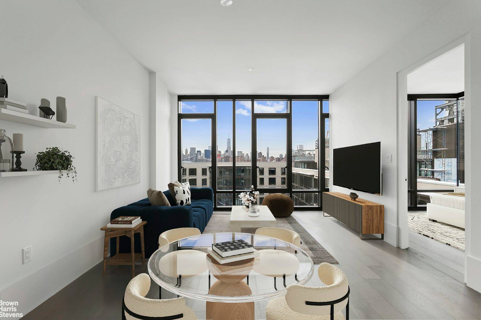 A bright and stunning top floor one bedroom unit overlooking a spectacular landscaped courtyard at The Oosten, South Williamsburg's premiere residential development on the waterfront.