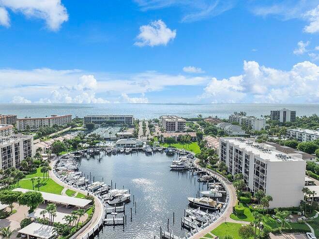 A corner unit with beautiful views overlooking the marina.