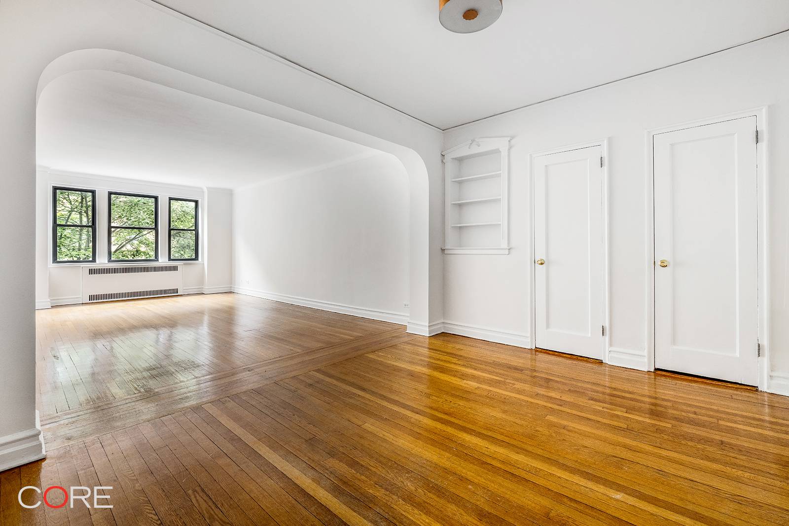 Welcome to this sizeable one bedroom, one bathroom residence that combines pre war charm with modern nuances.