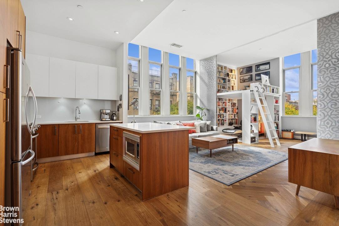 Dramatic Light, Soaring Ceilings amp ; a Home with History A Signature Harlem Loft Retreat Step into this expansive one bedroom convertible two bed loft at the PS90 Condominium, where ...