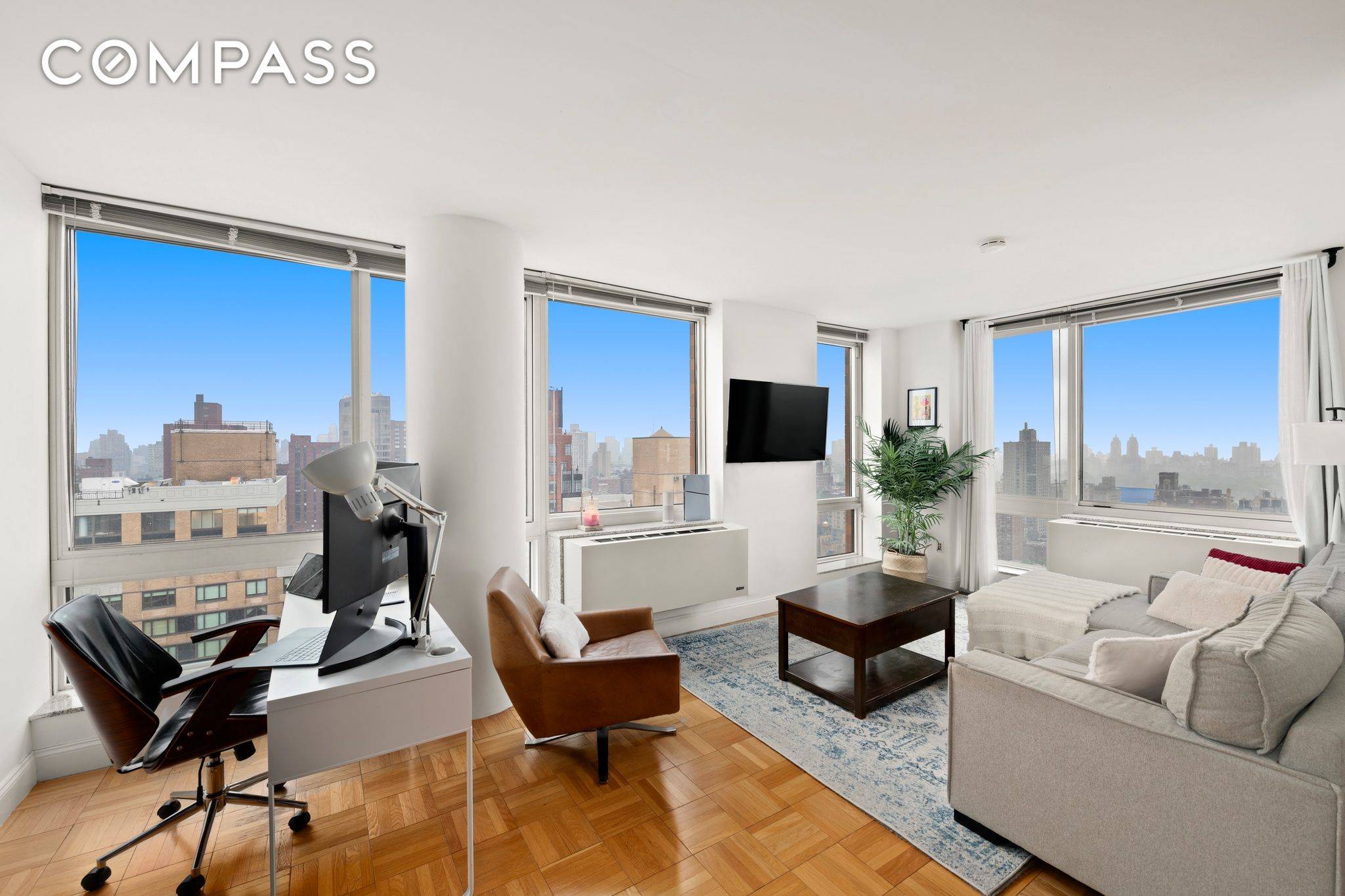 High floor Jr. 4 one bedroom with outstanding light and views of Central Park and the city.