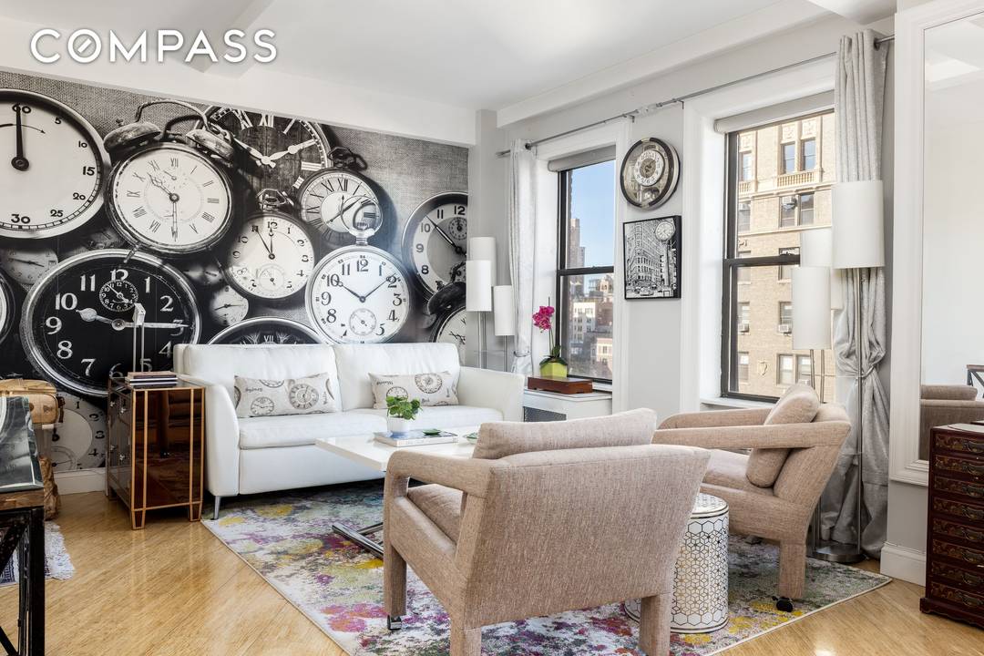 Bright alcove studio on the Upper West Side an ideal blend of classic pre war character and modern convenience.