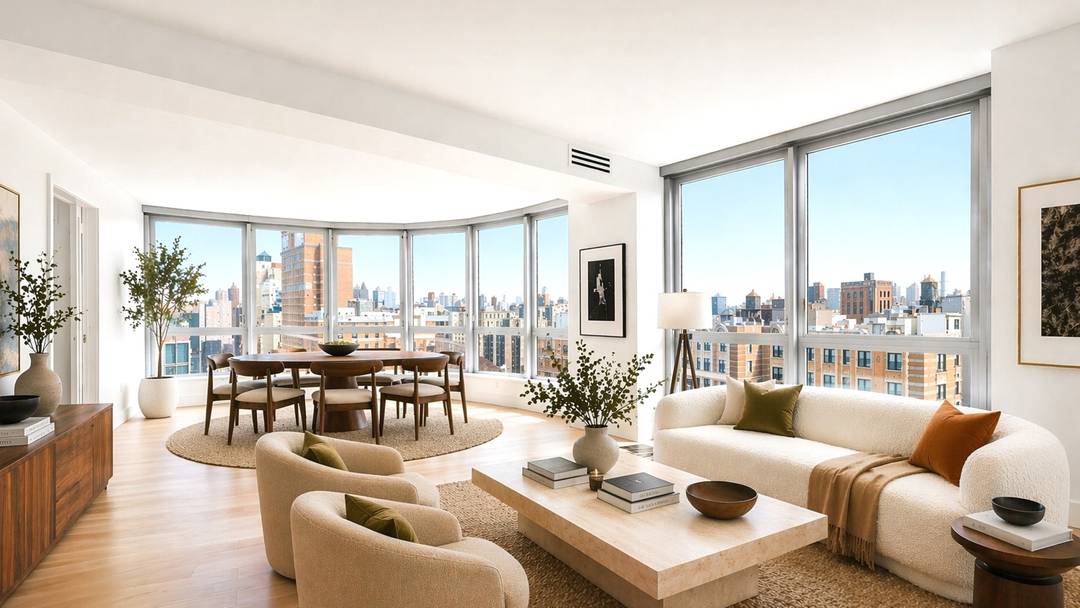 This exceptional four bedroom, four and a half bathroom residence is defined by its open views over the Upper West Side and a beautifully appointed private terrace that seamlessly extends ...