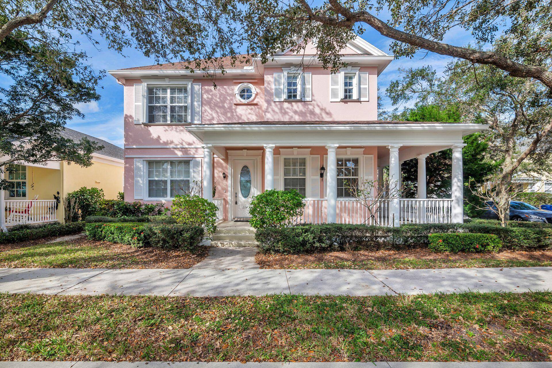 This lovely four bedroom pool home is located on a corner lot in the desirable New Haven area of Abacoa.