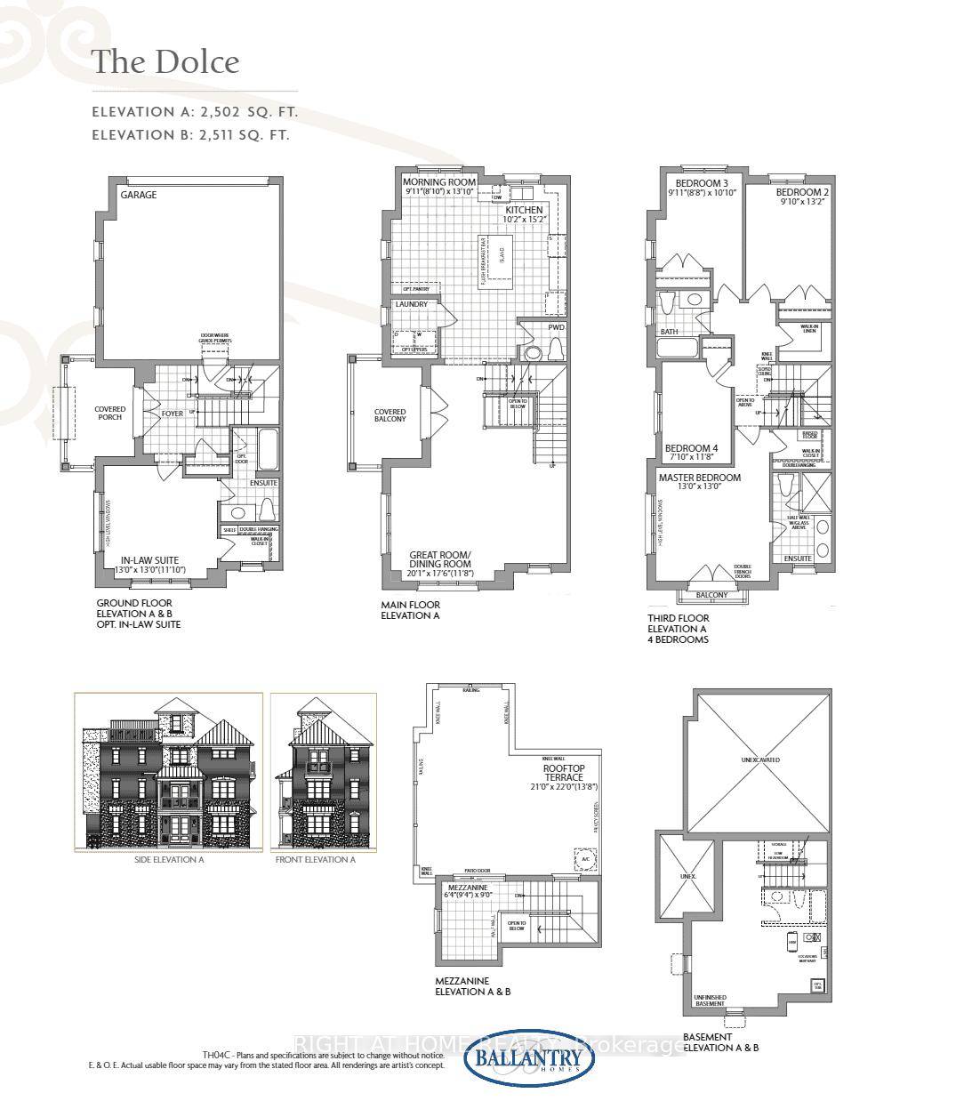 Newly built 5 Bedrooms Den, 2500 sqft luxury freehold townhome developed by Ballantry.