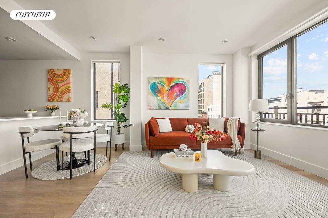 Modern, bright, and truly move in ready, this beautifully proportioned one bedroom residence with a private balcony offers abundant natural light and easy living in the heart of Williamsburg.
