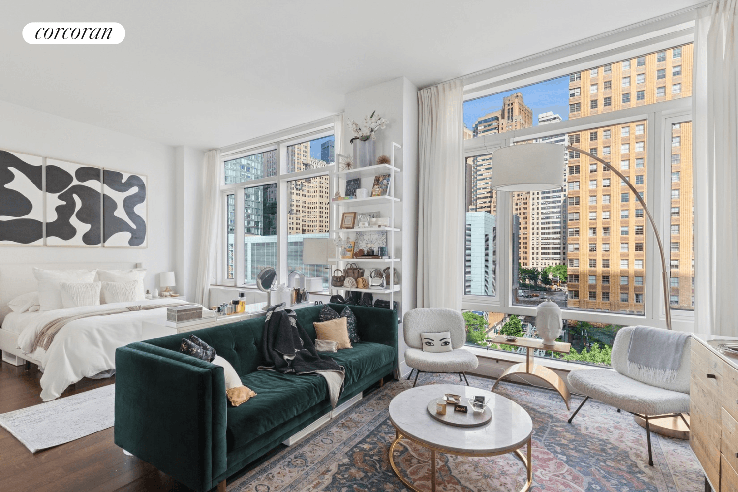 Highest floor, eastern facing, studio at the Visionaire Condominium is now available for purchase.