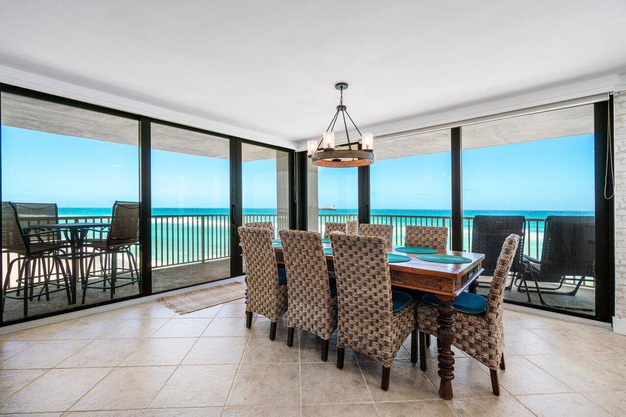 Beautiful completely remodeled oceanfront corner unit w 2 BR 2BA, crown molding, diagonal tile floors in living areas, new impact glass, renovated just 4 years ago.