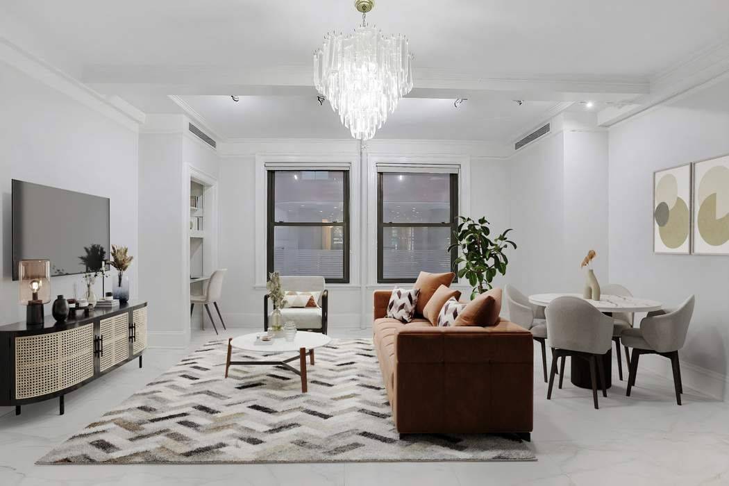 Residence at 212 East 48th Street This beautifully renovated one bedroom residence offers a rare combination of prewar charm, modern comfort, and exceptional scale in the heart of Turtle Bay.
