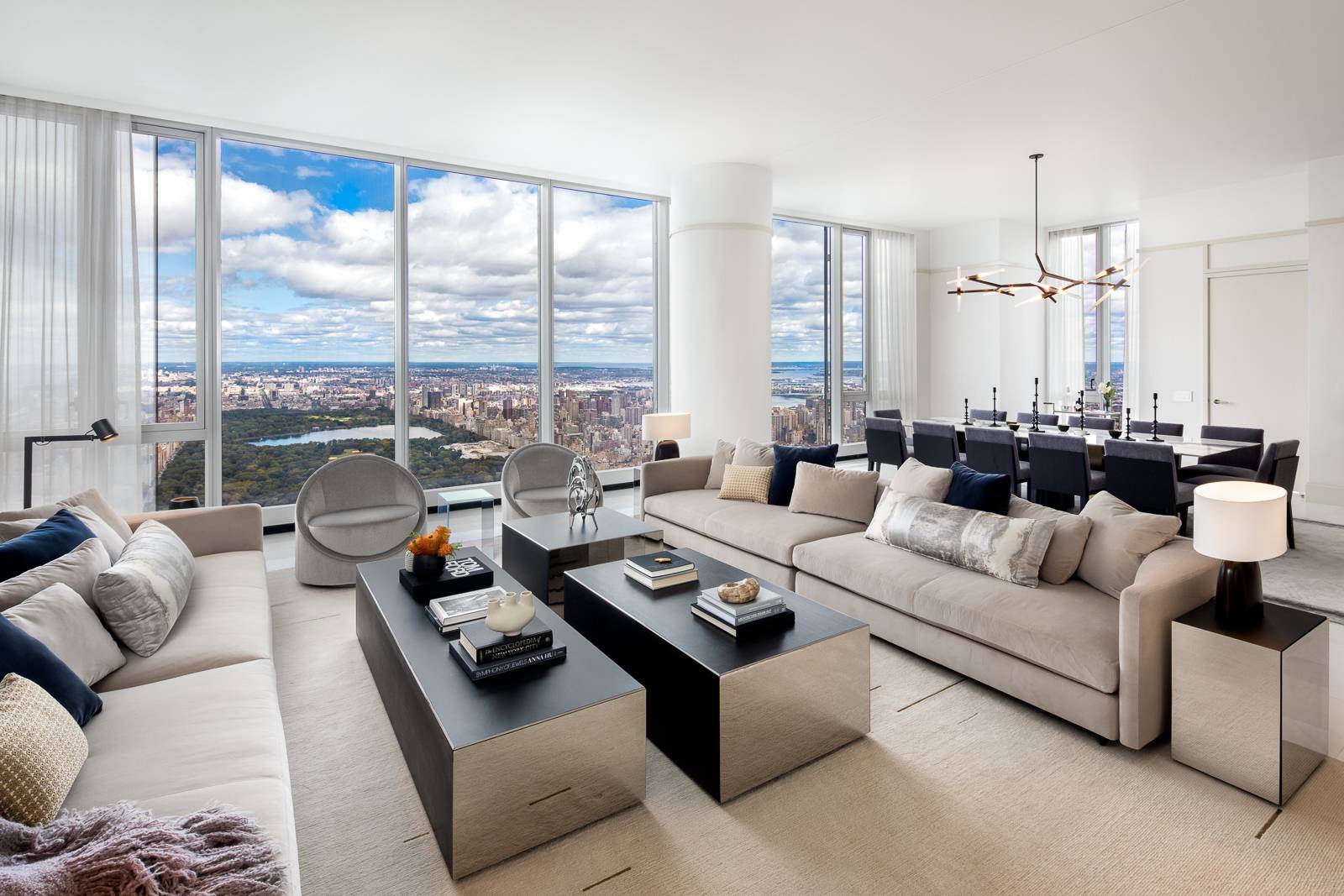 Tower four bedroom with triple prime exposures at Central Park Tower.