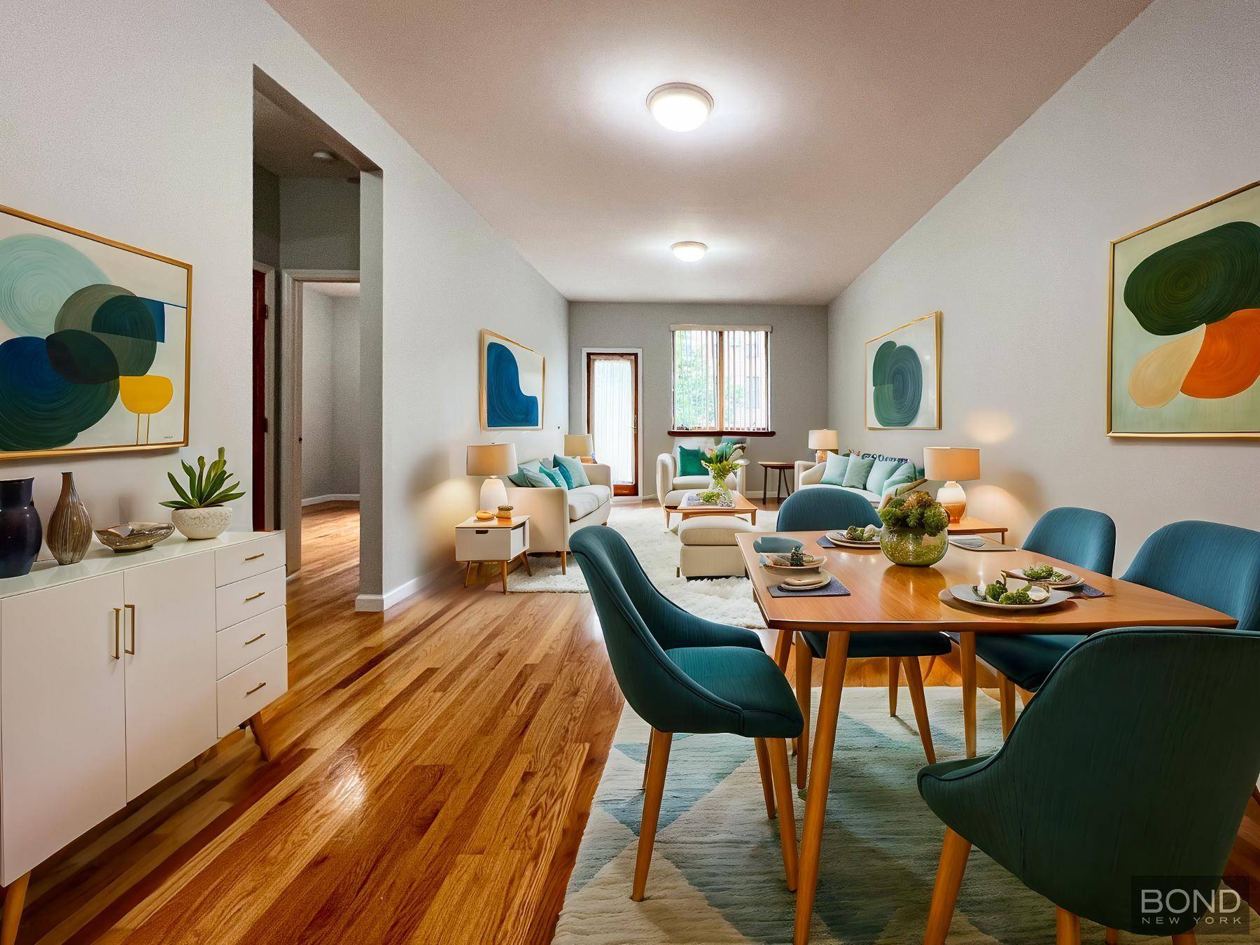 Situated on the second floor of a multi unit home in Greenpoint, this massive floor through unit features three bedrooms and one and a half bathrooms.