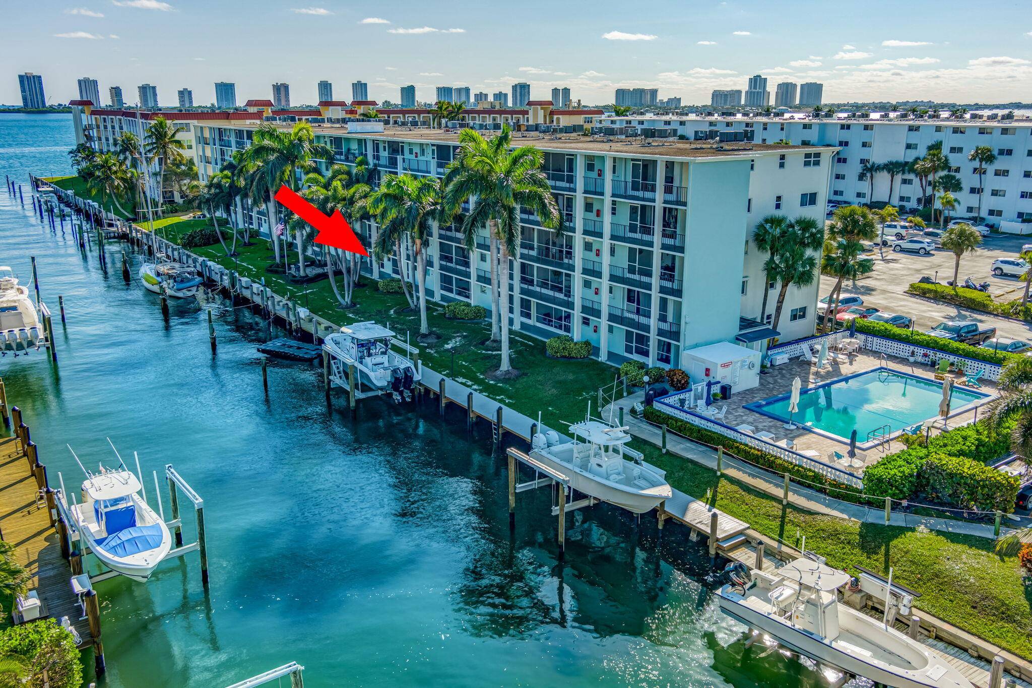 Waterfront View. This charming 1st floor 1 bedroom, 1 bathroom waterfront condo overlooks multimillion dollar homes and the Intracoastal Waterway, providing a serene backdrop for daily living.