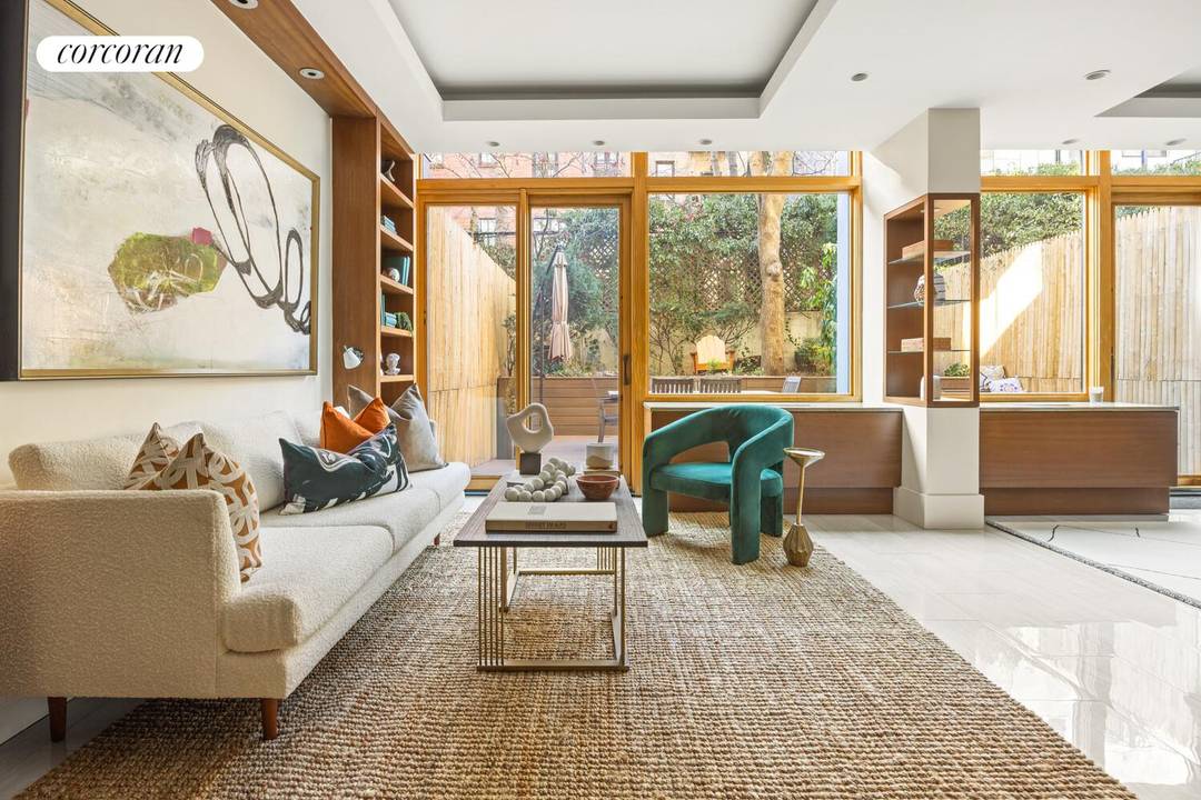 Two bedrooms, two and a half bathrooms, and 1, 500 square feet of interior space across two floors.